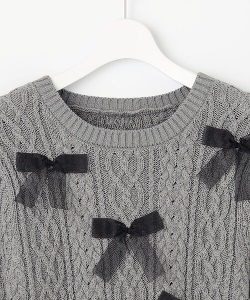 「Feroux」 半袖ニット F グレー レディース_画像9