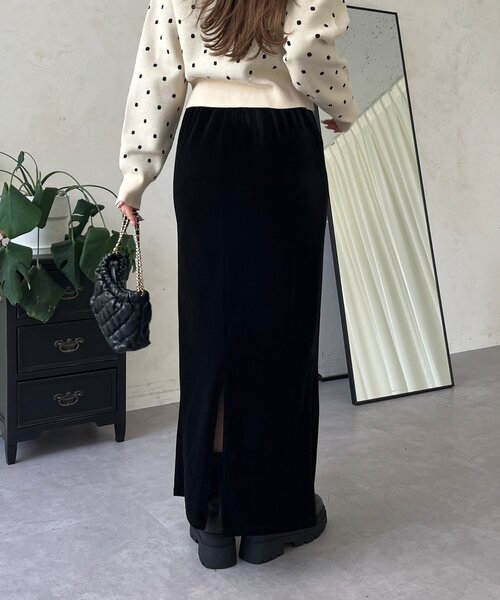 prose verse（プロズヴェール） スカート ストレッチベロアナロー