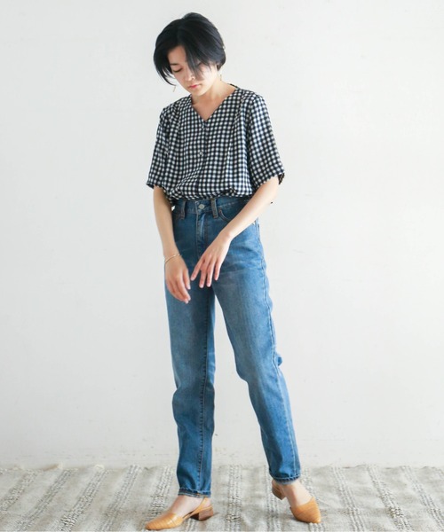 「NOMBRE IMPAIR」 半袖ブラウス FREE ネイビー レディースの画像