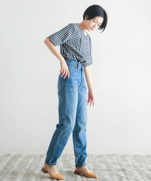 「NOMBRE IMPAIR」 半袖ブラウス FREE ネイビー レディースの画像