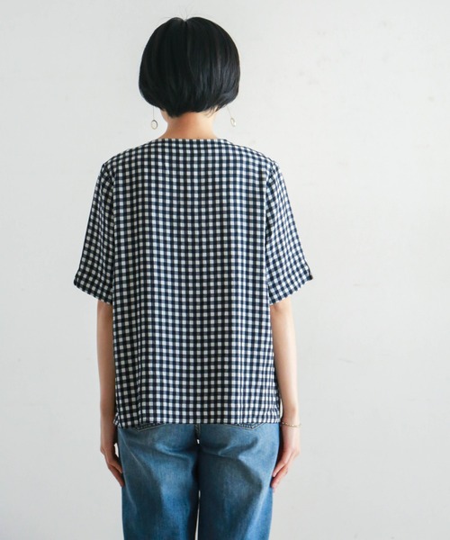 「NOMBRE IMPAIR」 半袖ブラウス FREE ネイビー レディースの画像