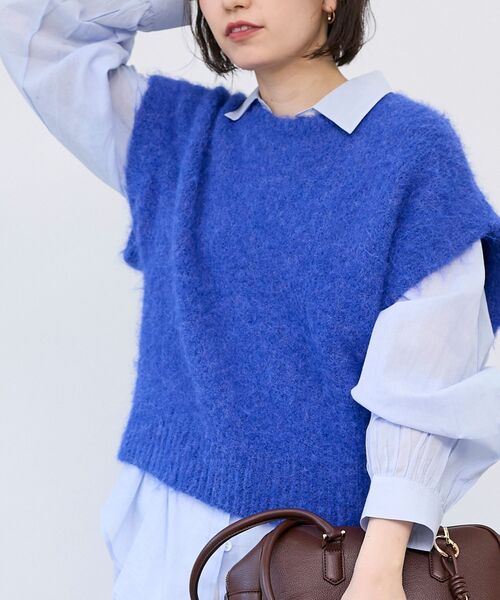 極美品✨PLANC プランシー ニット ベスト ボーダー ウールベスト 青 ウールカシミア ラムバスベスト | 【Plan C】プラン シー 公式