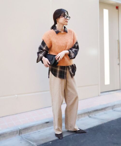 Bryceland's ニットベスト キャメル 38 Bryceland's ニットベスト キャメル 38 ベスト｜United & Untied