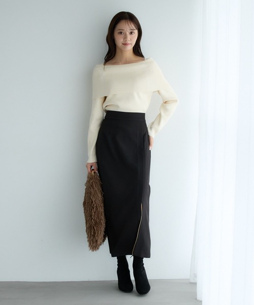 「Andemiu」 長袖ニット FREE ラベンダー レディース_画像3