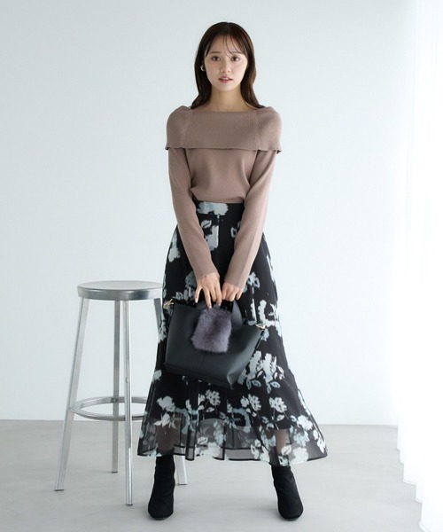 「Andemiu」 長袖ニット FREE ラベンダー レディース_画像7