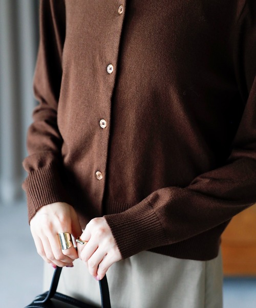 amini カーディガン 「2025 AW」クルーネックニットカーディガン