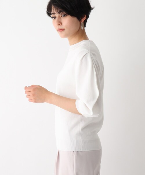 「OPAQUE.CLIP」 半袖ニット 38 ライトブルー レディースの画像3