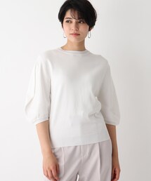 「OPAQUE.CLIP」 半袖ニット 38 ライトブルー レディースの画像4