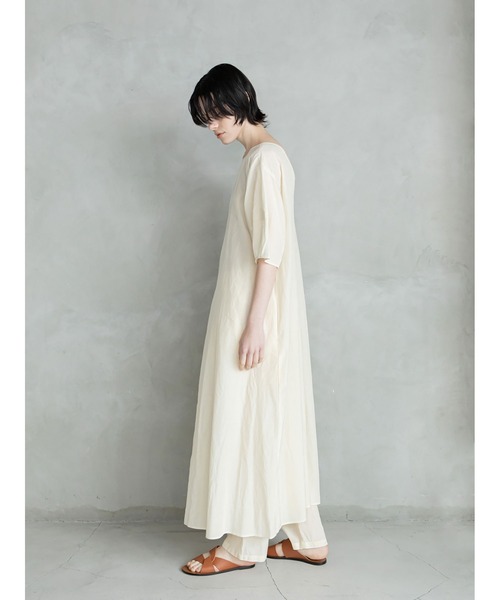 「enchainement」 半袖ワンピース フリー オフホワイト レディース_画像6
