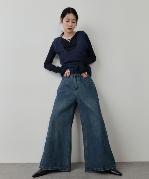 HANNE ジーンズ デニム デニムパンツ ローライズデニムバギーパンツ