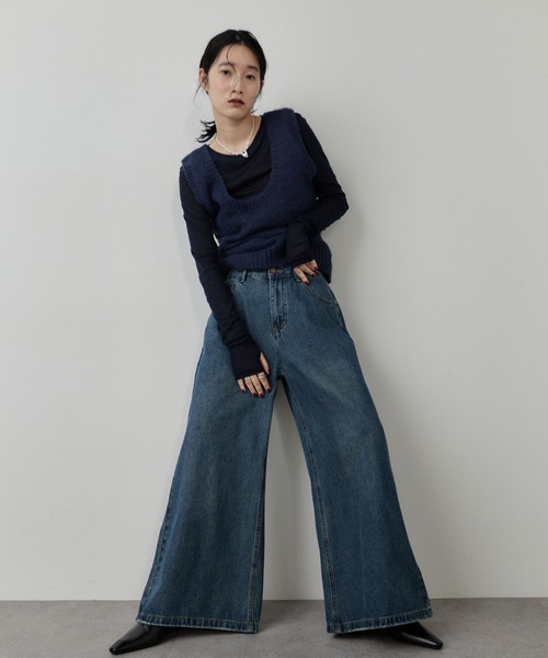 HANNE ジーンズ デニム デニムパンツ ローライズデニムバギーパンツ