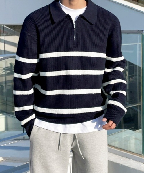 NOWLE（ノウル） セーター ニット 「NOWLE」レトロボーダー ハーフ