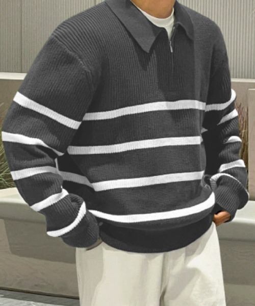 NOWLE（ノウル） セーター ニット 「NOWLE」レトロボーダー ハーフ