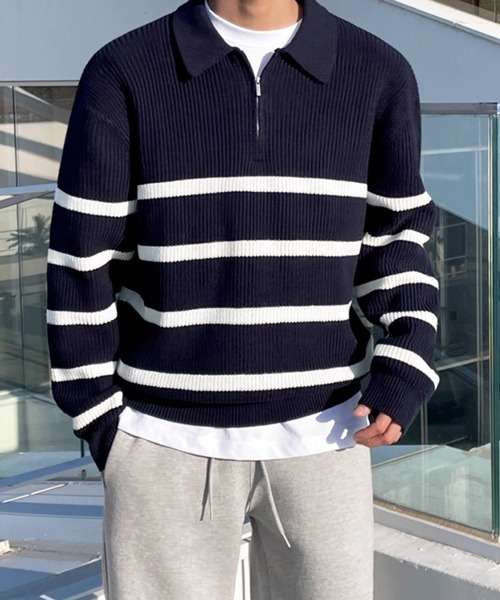 NOWLE（ノウル） セーター ニット 「NOWLE」レトロボーダー ハーフ