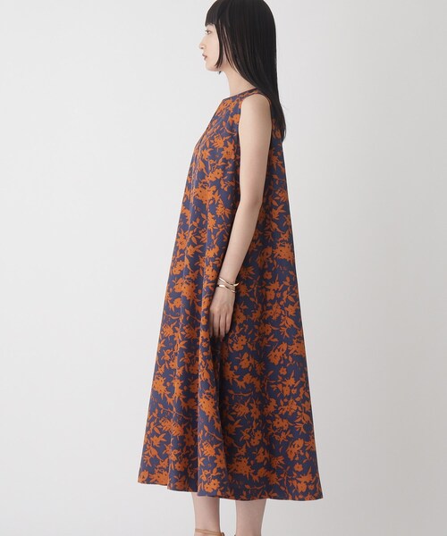 「OPAQUE.CLIP」 ノースリーブワンピース 38 オレンジ レディース_画像3