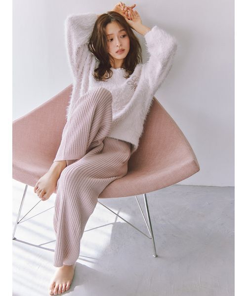 SNIDEL HOME パジャマ ルームウェア シャギーセットアップ レディース