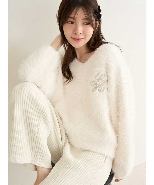 SNIDEL HOME パジャマ ルームウェア シャギーセットアップ レディース