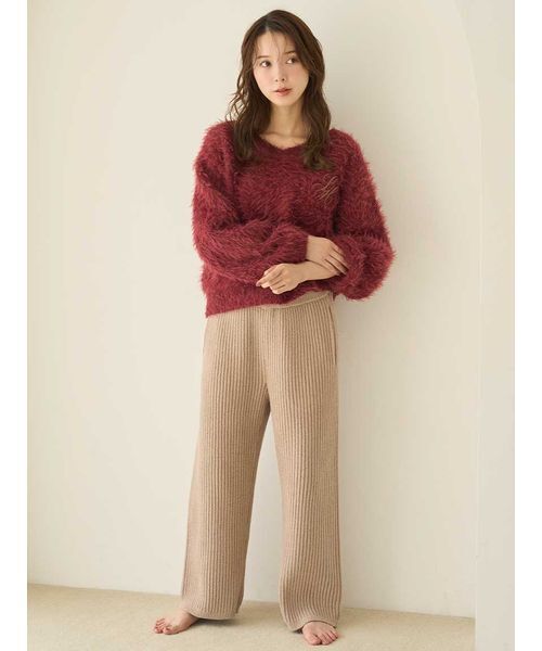 SNIDEL HOME パジャマ ルームウェア シャギーセットアップ レディース