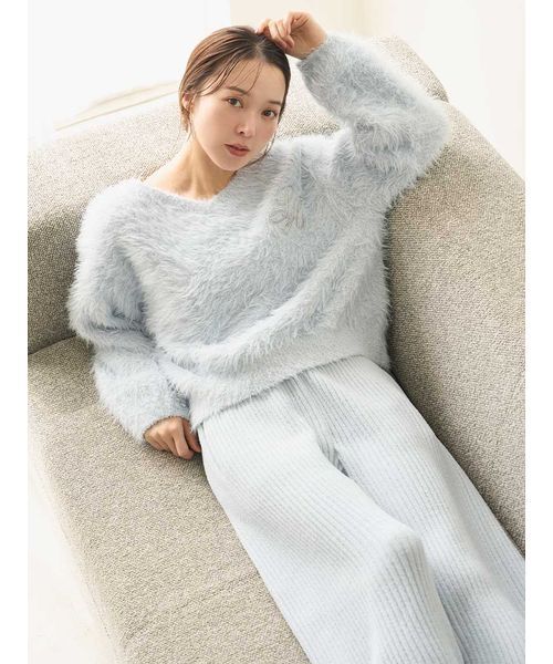 SNIDEL HOME パジャマ ルームウェア シャギーセットアップ レディース