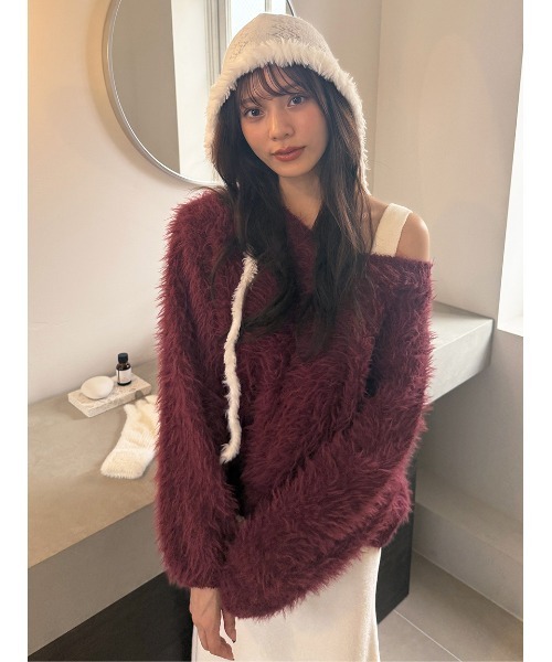 SNIDEL HOME パジャマ ルームウェア シャギーセットアップ レディース