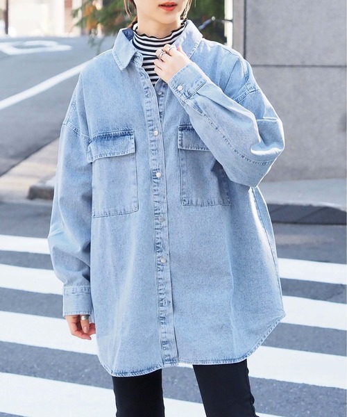 tiptop（ティップトップ） 長袖シャツ FREE サックスブルー レディース