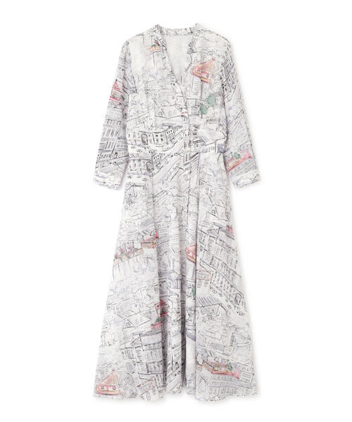 Pinky&Dianneワンピース38 PINKY&DIANNE（ピンキー アンド ダイアン） 7分袖ワンピース 36 レッド