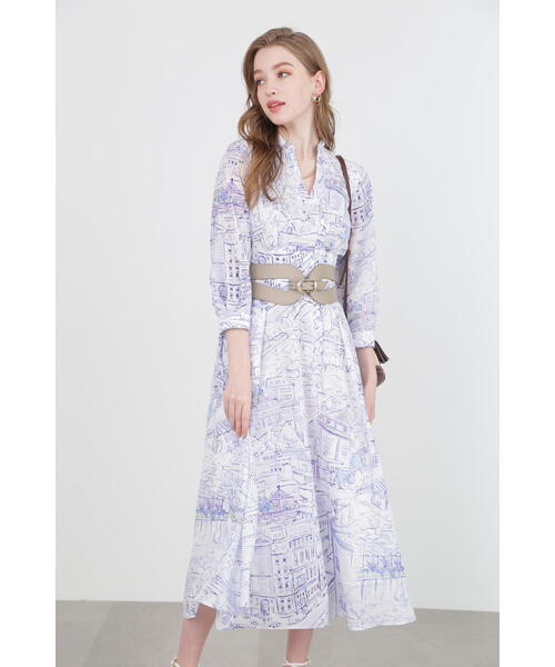 PINKY&DIANNE（ピンキー アンド ダイアン） 長袖ワンピース 36 ブルー