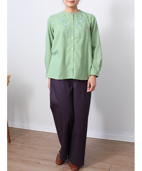 「MB mint breeze」 長袖ブラウス 3L ネイビー レディース_画像8