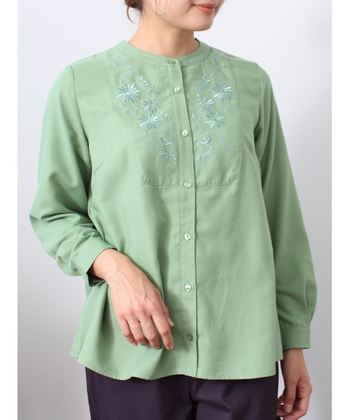 「MB mint breeze」 長袖ブラウス 3L ネイビー レディース_画像9