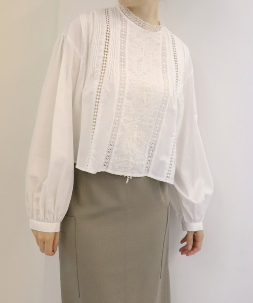 「haupia」 長袖ブラウス MEDIUM オフホワイト レディース_画像2