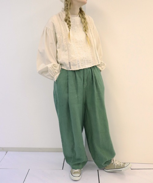 「haupia」 長袖ブラウス MEDIUM オフホワイト レディース_画像5