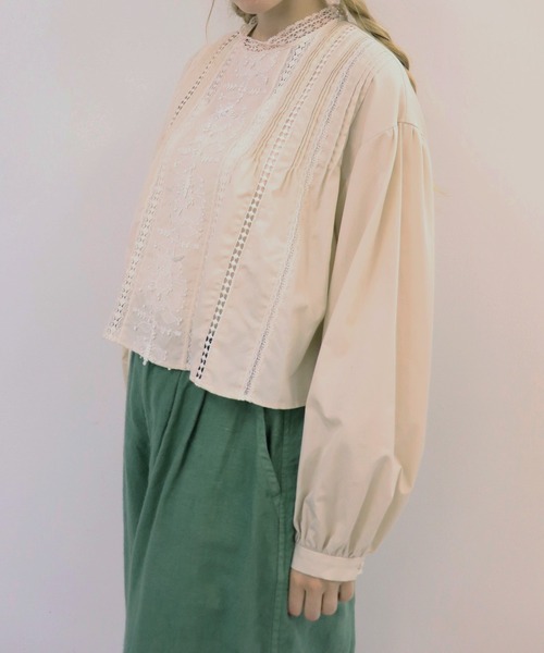 「haupia」 長袖ブラウス MEDIUM オフホワイト レディース_画像6