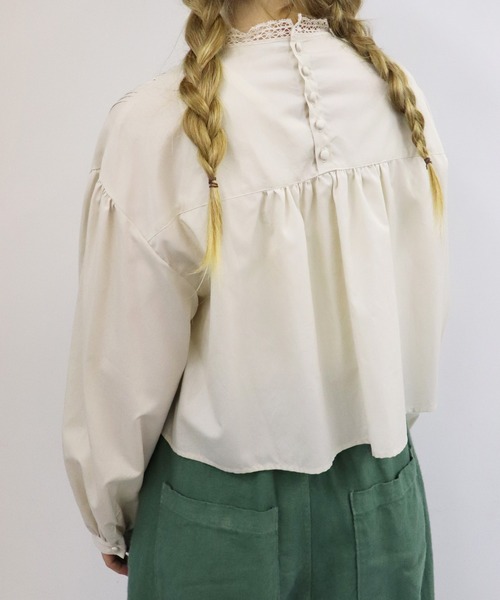 「haupia」 長袖ブラウス MEDIUM オフホワイト レディース_画像7