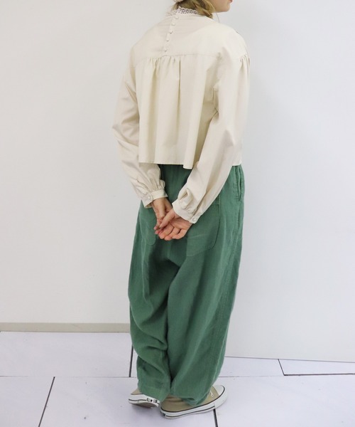 「haupia」 長袖ブラウス MEDIUM オフホワイト レディース_画像8