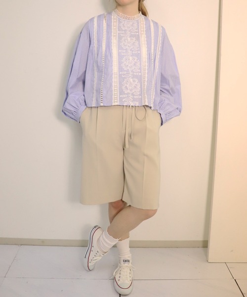 「haupia」 長袖ブラウス MEDIUM オフホワイト レディース_画像9