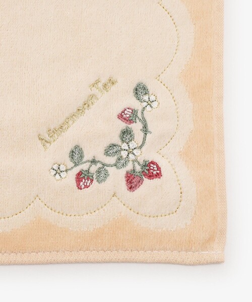 Afternoon Tea（アフタヌーンティー） ハンカチ イチゴ刺繍ミニタオル