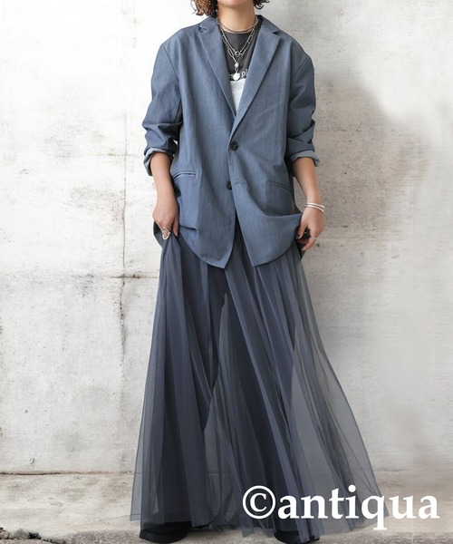 antiqua（アンティカ） テーラードジャケット P ブルー レディース