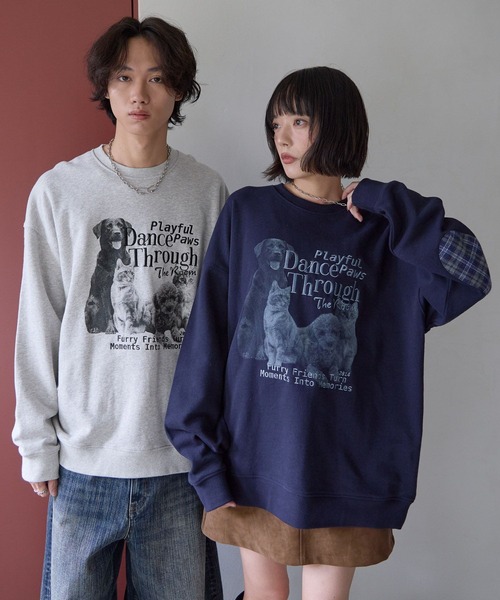 ＆ellecy アンドエルシー　ネコトランプスウェット　トレーナー　新品未使用 ＆ellecy アンドエルシー ネコトランプスウェット トレーナー 新品未