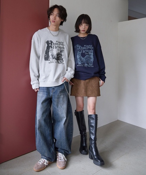 PBLIM トレーナー スウェット 「UNISEX」エルボーパッチアニマル