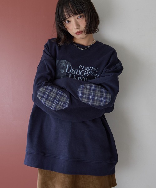 PBLIM トレーナー スウェット 「UNISEX」エルボーパッチアニマル