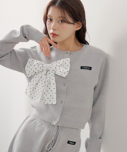 Chico（チコ） カーディガン 「セットアップ対応」リボンコンパクト