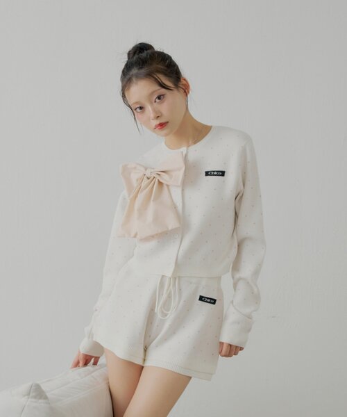 Chico（チコ） カーディガン 「セットアップ対応」リボンコンパクト