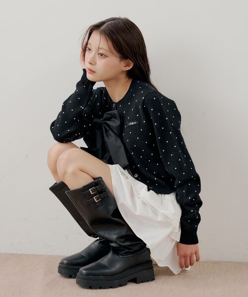 Chico（チコ） カーディガン 「セットアップ対応」リボンコンパクト