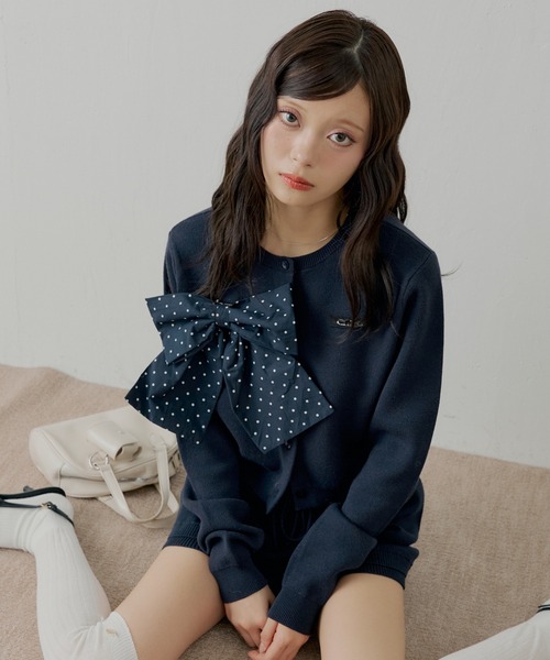 Chico（チコ） カーディガン 「セットアップ対応」リボンコンパクト