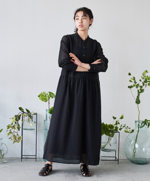 Libra Cue（リブラ キュー） 長袖ワンピース FREE ブラック レディース