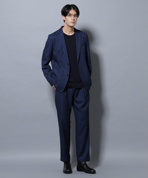 nano universe スーツ セットアップ REDA ブルー サイズ48 NANO universe（ナノ・ユニバース） セットアップ M ネイビー メンズ