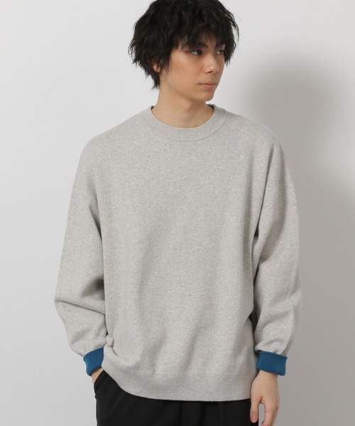 EUCLAID☆VERYコラボ☆スウェットライクコクーンプルオーバー 新品 スウェット ロング 配色 レディース トップス 無地 ドロップショルダー