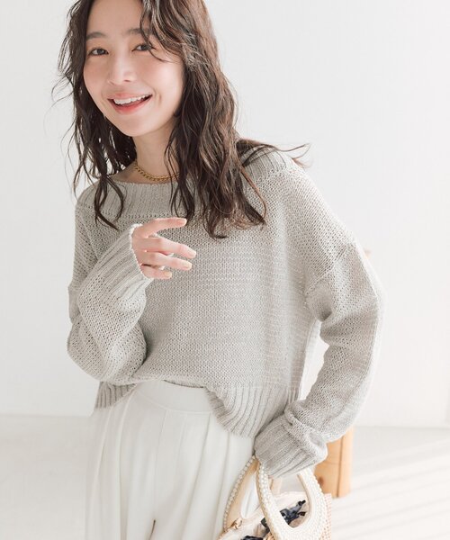 ラブティックボンボン　ラメポロニット　トップス La boutique Bonbon（ラブティックボンボン） ニット セーター 「今