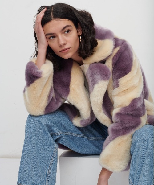 「jakke」 チェスターコート 36 ブルー レディース_画像2