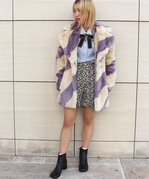 「jakke」 チェスターコート 36 ブルー レディース_画像3